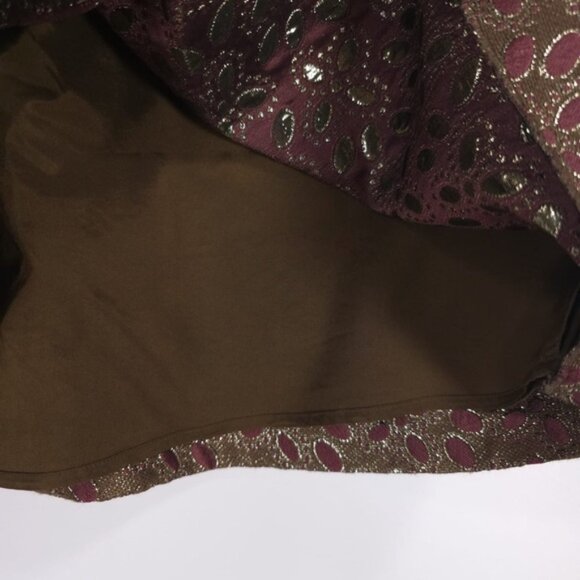 RED VALENTINO ROMANIA MADE Floral Lurex Jacquard Sleeveless Shift Dress Size 8 - Picture 12 of 15